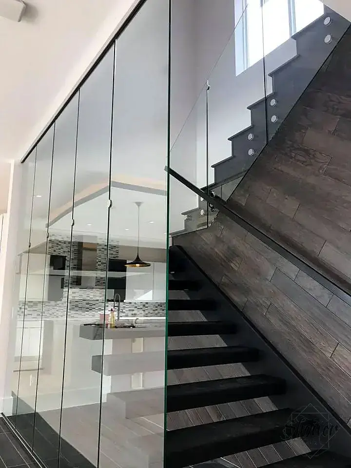 Glass railings and stairway systems